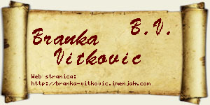 Branka Vitković vizit kartica